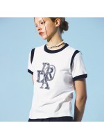 韓國PRENDA - SIDE COMBINATION PRDA TEE NAVY/WHITE